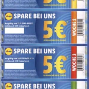 4 x 5€ Gutschein bei Lidl vom 06.11.-02.12.2023 (evtl. regional)