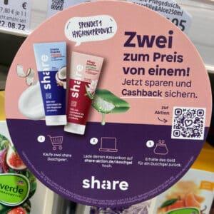 Cashback auf 1 Duschgel von 2 von Share bei DM