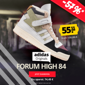 adidas Originals FORUM High 84 Sneaker GY5725 für 55,55€ (statt 66€)