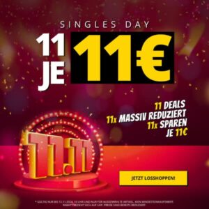 👟 Singles' Day bei SportSpar: 11 Artikel für je 11€ ⏰ nur bis Dienstag (10 Uhr)