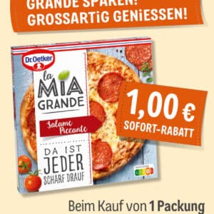 1€ Sofort Rabatt auf Dr. Oetker la Mia Grande Pizza