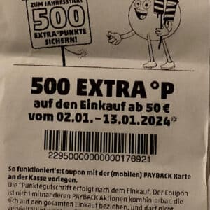 500 Extrapunkte Payback bei Penny 50€ MEW