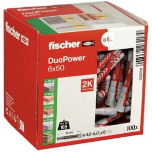 fischer DUOPOWER 6 x 50, Universaldübel für 7,99 € (statt 12€)