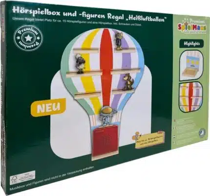 SpielMaus Holz Hörspielbox + Figuren Regal Heißluftballon