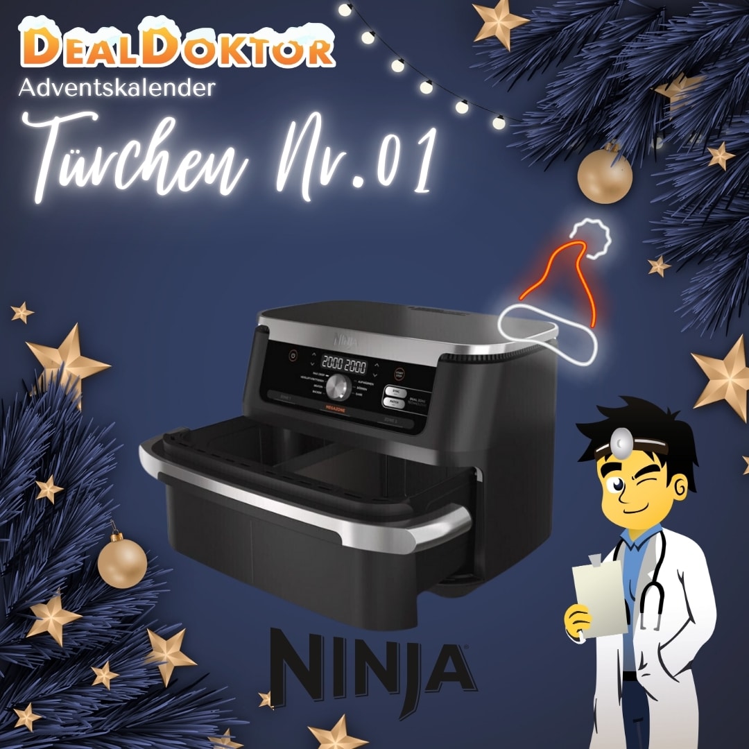 Thumbnail 🎁 DealDoktor Adventskalender - Türchen 1: Ninja Foodi Heißluftfritteuse gewinnen