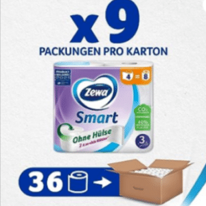 Zewa Smart Toilettenpapier Ohne Hülse, Großpackung Mit 36 Rollen (9 x 4 x 300 Blatt) für 21,95€ statt 32,28€