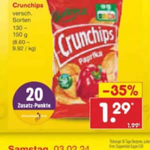 Crunchips Sour Creme für 0,79€ mit Netto und Scondoo