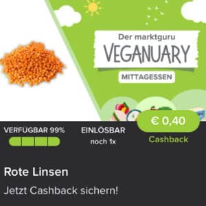 0,40€ Cashback auf rote Linsen in der Marktguru App