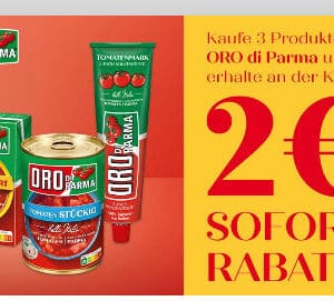 2€ Kassenrabatt auf 3 Oro di Parma Tomatenprodukte 🍅 Couponplatz