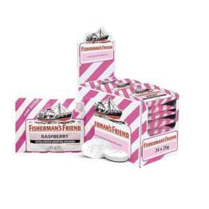 Fisherman's Friend Raspberry - Karton mit 24 Beuteln