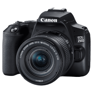 Spiegelreflexkamera Canon EOS 250D Kit (24,1MP, 18-55mm Objektiv) für 599€ (statt 669€)