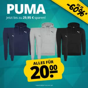 😁 Puma Essential Logo: Hosen &amp; Hoodies für nur 20€