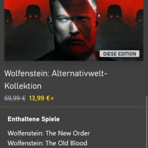 Wolfenstein: Alternativwelt-Kollektion (Xbox One / Series X) für 13,99€ (statt 35€)