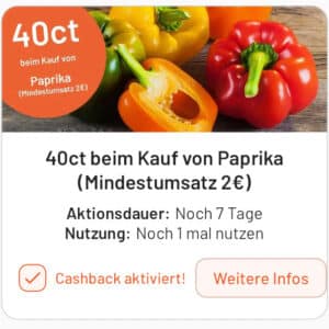 0,40€ Cashback auf Paprika 🫑 Smhaggle App (2€ MEW)