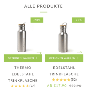 Ausverkauf! Plastikfrei, nachhaltig, Edelstahl. Gratis 1l Trinkflasche ab 20€ Bestellwert!