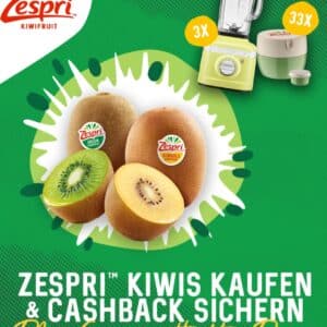 Zespri Kiwis im Wert von 4€ kaufen 1€ Cashback + Gewinnspiel