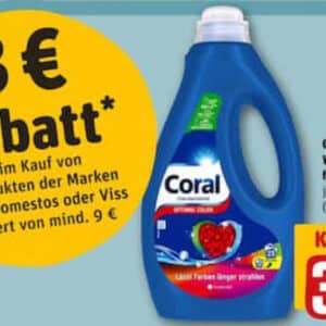 3€ Rabatt auf Coral Domestos Viss Rewe MEW 9€