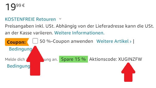 Coupon und Gutscheincode