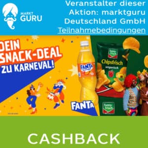 2€ Cashback auf Cola Fanta Sprite Lift Vio Funnychips (5€ MEW) zu Karneval