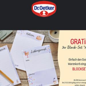 Block Set gratis zu Bestellung bei Dr. Oetker online