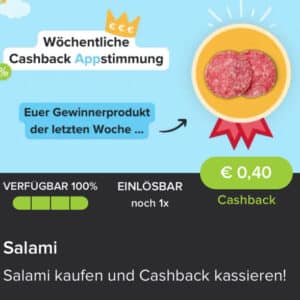 0,40€ Cashback auf Salami der Wahl bei Marktguru