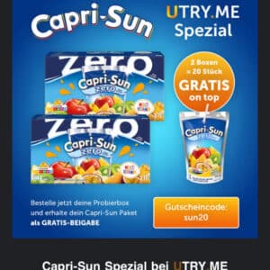 20 Beutel CapriSun gratis zu Bestellung bei utryme