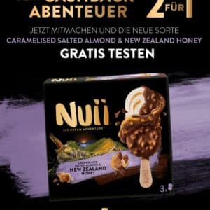 Nuii Caramelised Salted Almond &amp; New Zealand Honey &#034;gratis&#034; testen beim Kauf eines anderen Nuii Produktes (2:1)