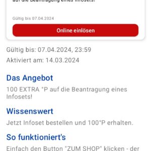 100 Payback-Punkte für die Beantragung eines Infosets von BIG direkt gesund