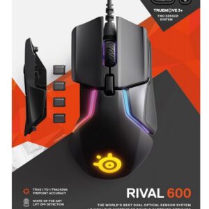 SteelSeries Rival 600 Gaming-Maus (12 000 CPI / RGB / kabelgebunden)