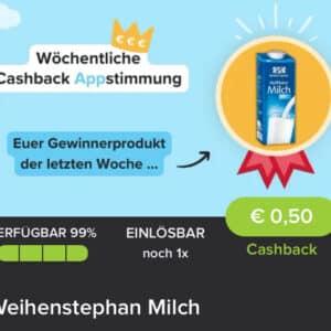 0,50€ Cashback auf Weihenstephan Milch über Marktguru