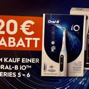 20€ Rabatt auf Oral-B iO Serie 5 oder 6 elektrische Zahnbürste bei Müller