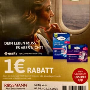 1€ Coupon auf Tena bei Rossmann