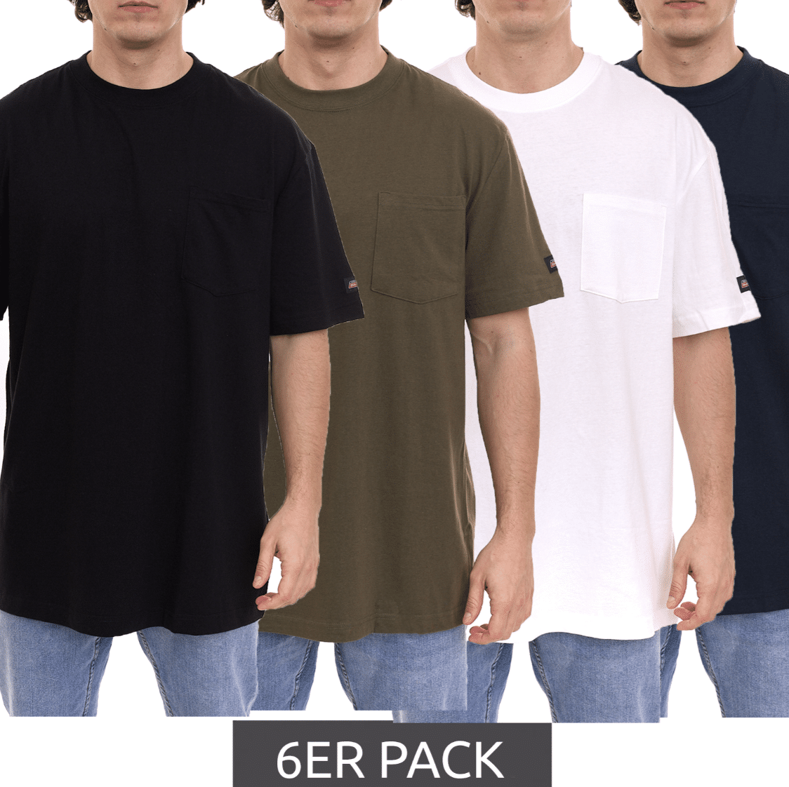 Thumbnail Jetzt noch günstiger ✔️ nur 2,50€ pro Shirt ✔️ Dickies Basic Herren T-Shirts 6er Pack für 15€ 🎉