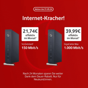 😍 Vodafone GigaZuhause 150 Cable für eff. 21,74€ mtl. | dank 220€ Gutschein