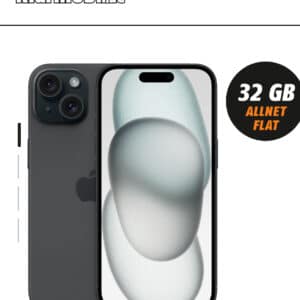 Apple iPhone 15 (128GB) für 149,99 + 32GB Telekom LTE Allnet für 29,99€/Monat (Klarmobil)