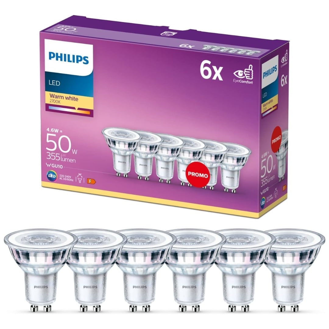 6x Philips LED Classic 50W warmweiß für 10,99€ (statt 15€)