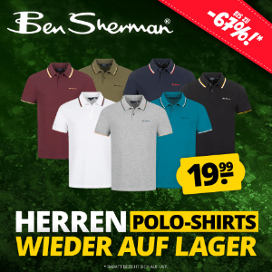 Ben Sherman Herren Polo-Shirts für je 19,99€ zzgl. Versand 👕 11 versch. Farben