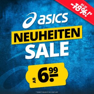 SportSpar: Bis zu 78% Rabatt im Asics Neuheiten Sale 🤩 Laufschuhe, Laufklamotten, Jacken, Sneaker, Tennisklamotten uvm.