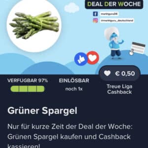 0,50€ Cashback auf grünen Spargel bei Marktguru