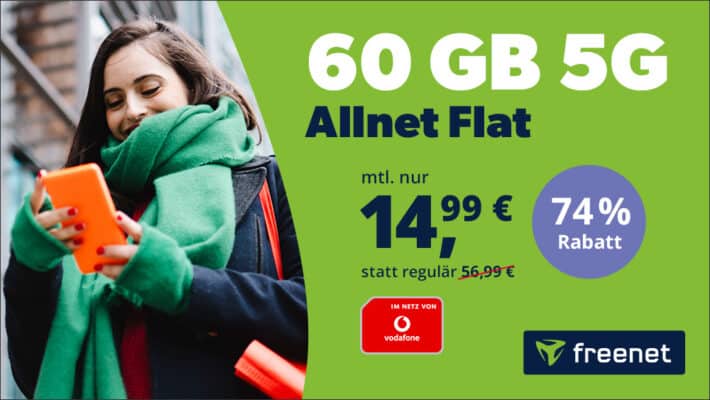 freenet Allnet Flat 60GB im Vodafone 5G-Netz