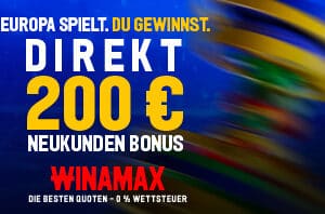 Bis zu 250€ Freiwetten-Bonus bei Winamax Sportwetten