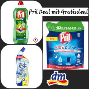 DM: Kaufe 3 Pril Spülmittel 750 ml - bekomme 3 Nachfüller und 3 WC frisch 750 ml flüssig GRATIS - so lange der Vorrat reicht!