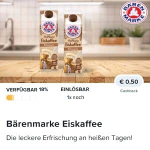 0,50€ Cashback auf Bärenmarke Eiskaffee bei Marktguru