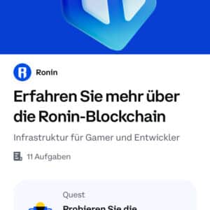 Bis zu 55$ in RONIN Crypto Reward auf Coinbase