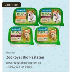 ab 14.6. Bewerbung für ReweProdukttest ZooRoyal Bio Pateten