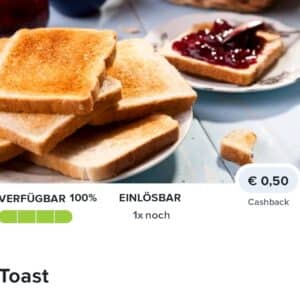 50 Cent Cashback auf Toast (Marktguru)