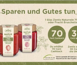 0,70€ Cashback Zentis Naturrein Fruchtaufstrich Scondoo