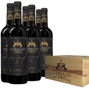 🍷 6x Caballo d'Oro Valdepeñas DO Gran Reserva Holzkiste für 44,99€ (statt 65€)