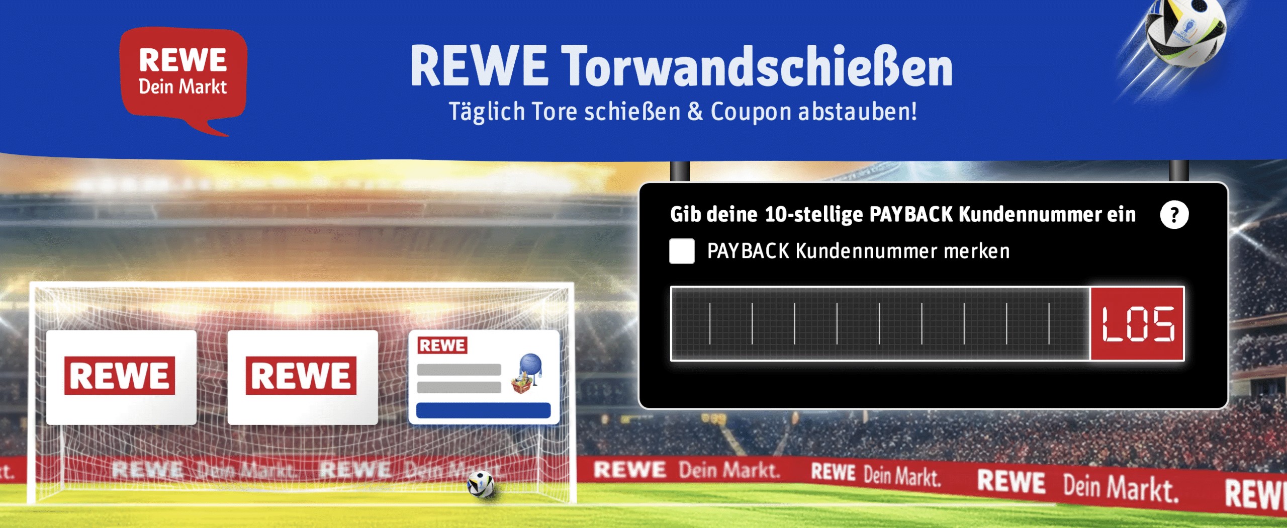 Payback: Rewe Torwandschiessen: täglich Coupons gewinnen