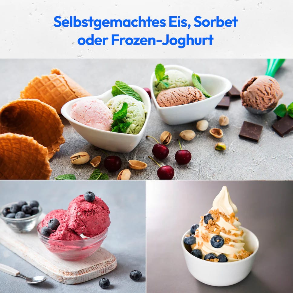 Selbstgemachtes Eis, Sorbet oder Frozen-Joghurt